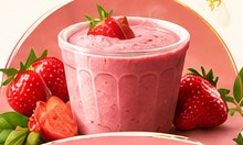 Strawberry milkshake in an edible cup
